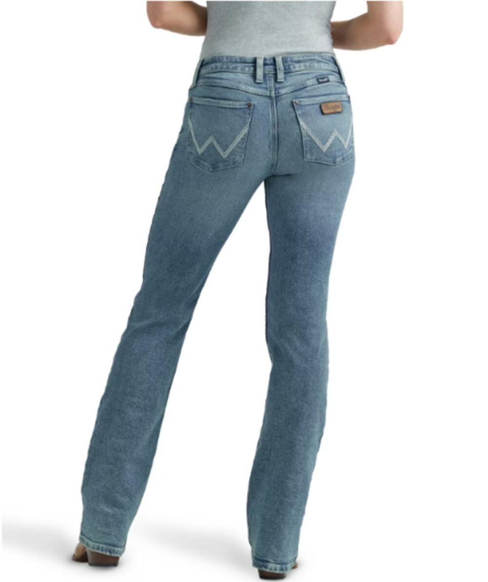 Wrangler 32x34 Retro Mae Alaina Mid Rise Boot Cut Blue Jeans 112352874